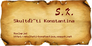 Skultéti Konstantina névjegykártya